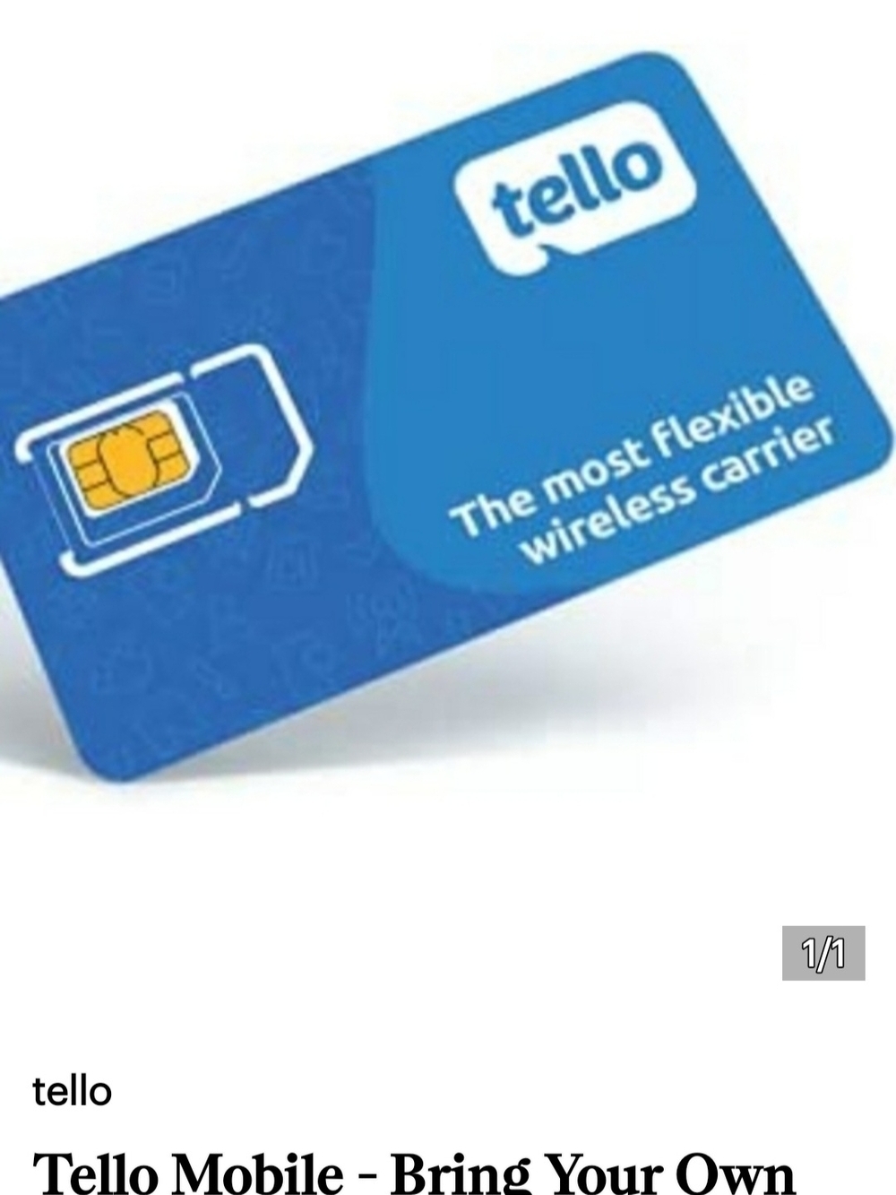 Tello Mobile SIM Card - Blue UNLOCKED